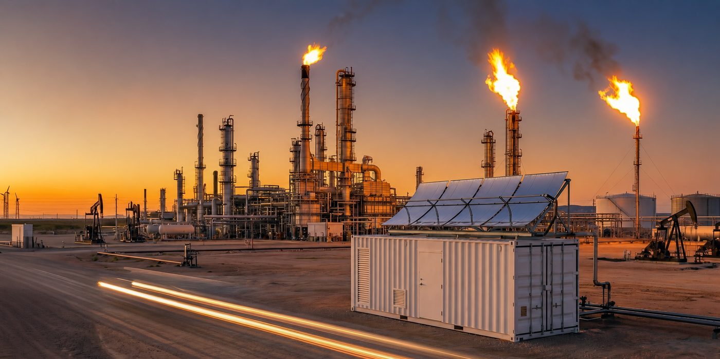 Flare gas recovery container unit